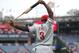 Jul 20, 2014; Atlanta, GA, USA; Philadelphia Phillies right fielder Marlon Byrd (3) stretches before their game against the Atlanta Braves at Turner Field. The Braves won 8-2. Mandatory Credit: Jason Getz-USA TODAY Sports