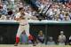 Cleveland Indians' Asdrubal Cabrera bats against the Chicago White Sox in a baseball game Sunday, July 13, 2014, in Cleveland. (AP Photo/Mark Duncan)