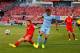 NEW YORK, NY - JULY 30: Stevan Jovetic #35 of Manchester City and Sebastian Coates #16 of Liverpool vie for the ball during the International Champions Cup 2014 at Yankee Stadium on July 30, 2014 in the Bronx borough of New York City. (Photo by Mike Stobe/Getty Images)