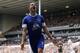 Everton's Kevin Mirallas celebrates his goal against Tottenham Hotspur during their English Premier League soccer match at White Hart Lane, London, Sunday, April 7, 2013. (AP Photo/Sang Tan)