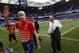 HARRISON, NJ - JULY 26: Arsene Wenger, head coach of Arsenal, waves to fans before a friendly match against the New York Red Bulls at Red Bull Arena on July 26, 2014 in Harrison, New Jersey. (Photo by Jeff Zelevansky/Getty Images)