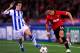 SAN SEBASTIAN, SPAIN - NOVEMBER 05: Javier Hernandez of Manchester United duels for the ball with Ruben Pardo of Real Sociedad de Futbol during the UEFA Champions League Group A match between Real Sociedad de Futbol and Manchester United at Estadio Anoeta on November 5, 2013 in San Sebastian, Spain. (Photo by David Ramos/Getty Images)