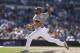 San Diego Padres relief pitcher Joaquin Benoit pitches to a Miami Marlins batter during the eighth inning of a baseball game Sunday, May 11, 2014, in San Diego. (AP Photo/Gregory Bull)