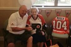 104-Year-Old Flyers Fan Gets Big Birthday Surprise