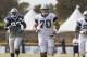 Dallas Cowboys offensive guard Zack Martin (70) runs at a NFL football training camp, Wednesday, July 30, 2014, in Oxnard, Calif. (AP Photo/Ringo H.W. Chiu)