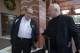 Chicago White Sox owner Jerry Reinsdorf, left, and Cincinnati Reds general manager Walt Jocketty chat while leaving baseball's winter meetings in Lake Buena Vista, Fla., Thursday, Dec. 12, 2013.(AP Photo/Phelan M. Ebenhack)
