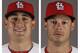 FILE - These 2014 file photos show, from left, St. Louis Cardinals' Allen Craig, Cardinals' Joe Kelly and Boston Red Sox' John Lackey.The Red Sox have traded right-hander Lackey to the Cardinals for right-hander Kelly and outfielder Craig before Thursday's July 31, 2014, deadline, a person with knowledge of the deal said. The person spoke on condition of anonymity because neither club announced the trade. (AP Photo/File)