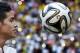 New Real Madrid player James Rodriguez, from Colombia, plays with a ball as he poses for photographers during his official presentation at the Santiago Bernabeu stadium in Madrid, Spain, Tuesday, July 22, 2014, after signing for Real Madrid. Real Madrid have signed Rodriguez from Monaco on a six-year contract, (AP Photo/Daniel Ochoa de Olza)