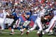 EAST RUTHERFORD, NJ - OCTOBER 16: Eli Manning #10 of the New York Giants looks to pass against the Buffalo Bills at MetLife Stadium on October 16, 2011 in East Rutherford, New Jersey. (Photo by Nick Laham/Getty Images)