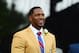 Aug 2, 2014; Canton, OH, USA; New York Giants defensive end Michael Strahan prior to the 2014 Pro Football Hall of Fame Enshrinement at Fawcett Stadium. Mandatory Credit: Andrew Weber-USA TODAY Sports