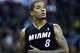 Miami Heat forward Michael Beasley during the second half of an NBA basketball game against teh Sacramento Kings in Sacramento, Calif., on Friday, Dec. 27, 2013.(AP Photo/Steve Yeater)