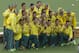 Australia hockey teammates pose with their gold medals after winning the gold medal hockey match between India and Australia at the Commonwealth Games 2014 in Glasgow, Scotland, Sunday Aug. 3, 2014. (AP Photo/Kirsty Wigglesworth)