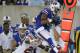 Buffalo Bills wide receiver Robert Woods (10) jumps for a nine-yard pass against the New York Giants in the first quarter at the Pro Football Hall of Fame exhibition NFL football game Sunday, Aug. 3, 2014, in Canton, Ohio. (AP Photo/David Richard)