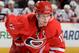 RALEIGH, NC - APRIL 10: Eric Staal #12 of the Carolina Hurricanes prepares for a faceoff during their NHL game against the Washington Capitals at PNC Arena on April 10, 2014 in Raleigh, North Carolina. (Photo by Gregg Forwerck/NHLI via Getty Images)