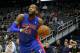 Detroit Pistons forward Greg Monroe (10) drives to the basket in an NBA basketball game against the Atlanta Hawks in Atlanta, Tuesday, April 8, 2014. The Pistons won the game 102-95 (AP Photo/Todd Kirkland)