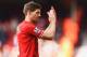 LIVERPOOL, ENGLAND - MAY 11: Steven Gerrard of Liverpool applauds the crowd after the Barclays Premier League match between Liverpool and Newcastle United at Anfield on May 11, 2014 in Liverpool, England. Liverpool finish as runners-up in the Premier League. (Photo by Laurence Griffiths/Getty Images)