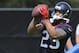 Houston Texans' Arian Foster makes a catch during NFL football training Monday, June 2, 2014, in Houston. (AP Photo/Pat Sullivan)
