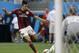 AC Milan's Stephan El Shaarawy (92) aims a shot at the Liverpool goal during a Guinness International Champions Cup soccer match in Charlotte, N.C., Saturday, Aug. 2, 2014. Liverpool won 2-0. (AP Photo/Bob Leverone)