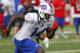 Buffalo Bills receiver Sammy Watkins (14) takes part in drills during their NFL football training camp in Pittsford, N.Y., Sunday, July 20, 2014. (AP Photo/Bill Wippert)