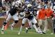 Apr 19, 2014; Auburn, AL, USA; Auburn Tigers receiver Ricardo Louis (5) carries the ball during the first half of the A-Day spring game at Jordan Hare Stadium. Mandatory Credit: John Reed-USA TODAY Sports