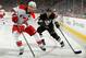 PITTSBURGH, PA - APRIL 1: Jordan Staal #11 of the Carolina Hurricanes skates alongside Brandon Sutter #16 of the Pittsburgh Penguins on April 1, 2014 at Consol Energy Center in Pittsburgh, Pennsylvania. (Photo by Gregory Shamus/NHLI via Getty Images)