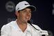 Rory McIlroy, of Northern Ireland, speaks to the media during a news conference before a practice round for the PGA Championship golf tournament at Valhalla Golf Club on Tuesday, Aug. 5, 2014, in Louisville, Ky. The tournament is set to begin on Thursday. (AP Photo/Jeff Roberson)