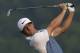 Rory McIlroy, of Northern Ireland, hits his tee shot on the eighth hole during a practice round for the PGA Championship golf tournament at Valhalla Golf Club on Wednesday, Aug. 6, 2014, in Louisville, Ky. The tournament is set to begin on Thursday. (AP Photo/David J. Phillip)