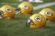 Green Bay Packers helmets during NFL football training camp Saturday, July 26, 2014, in Green Bay, Wis. (AP Photo/Morry Gash)