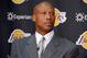 Jul 29, 2014; El Segundo, CA, USA; Byron Scott is introduced as Los Angeles Lakers coach at a press conference at Toyota Sports Center. Mandatory Credit: Kirby Lee-USA TODAY Sports