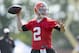BEREA, OH - JULY 26: Rookie quarterback Johnny Manziel #2 of the Cleveland Browns during training camp at the Cleveland Browns training facility on July 26, 2014 in Berea, Ohio. (Photo by Jason Miller/Getty Images)