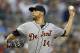 Making his Tigers pitching debut, Detroit Tigers starting pitcher David Price delivers in the second inning of a baseball game against the New York Yankees at Yankee Stadium in New York, Tuesday, Aug. 5, 2014. (AP Photo/Kathy Willens)