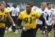 Pittsburgh Steelers defensive tackle Stephon Tuitt (91)during an NFL football organized team activity on Thursday, May 29, 2014 in Pittsburgh. (AP Photo/Keith Srakocic)