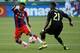 PORTLAND, OR - AUGUST 06: Julian Green #37 of Bayern Munich tries to get by Maurice Edu #21 of the MLS All-Stars during the second half of the game at Providence Park on August 6, 2014 in Portland, Oregon. (Photo by Steve Dykes/Getty Images)