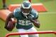 Philadelphia Eagles running back LeSean McCoy runs a drill during NFL football training camp Monday, Aug. 4, 2014, in Philadelphia. (AP Photo/Matt Rourke)