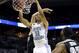 Mar 21, 2014; San Antonio, TX, USA; North Carolina Tar Heels forward Brice Johnson (11) dunks against the Providence Friars in the second half of a men's college basketball game during the second round of the 2014 NCAA Tournament at AT&T Center. Mandatory Credit: Soobum Im-USA TODAY Sports