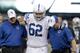 Indianapolis Colts center Khaled Holmes (62) is helped off the field after an injury in the first quarter of an NFL football game against the New York Jets, Thursday, Aug. 7, 2014, in East Rutherford, N.J. (AP Photo/Frank Franklin II)