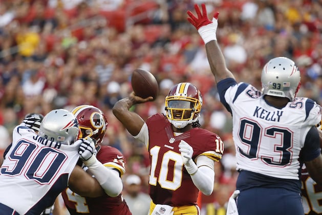 Brady Sits; RG3 Gets a Series as Redskins Top Pats