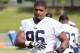 Jul 25, 2014; Earth City, MO, USA; St. Louis Rams defensive end Michael Sam (96) during training camp at Rams Park. Mandatory Credit: Scott Rovak-USA TODAY Sports