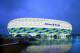 MUNICH, GERMANY - UNDATED: (EDITORIAL USE ONLY - NO COMMERCIALS) In
this handout image from the Allianz Group, the Allianz Arena is illuminated with white, green and blue lights ahead of the UEFA Champions League Final between FC Bayern Munich and Chelsea. The final takes place at the Allianz Arena on May 19, 2012. (Photo by Allianz Group via Getty Images)