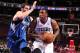 PHILADELPHIA, PA - OCTOBER 23: Thaddeus Young #21 of the Philadelphia 76ers drives to the basket against Kevin Love #42 of the Minnesota Timberwolves at the Wells Fargo Center on October 23, 2013 in Philadelphia, Pennsylvania. NOTE TO USER: User expressly acknowledges and agrees that, by downloading and or using this photograph, User is consenting to the terms and conditions of the Getty Images License Agreement. Mandatory Copyright Notice: Copyright 2013 NBAE (Photo by David Dow/NBAE via Getty Images)