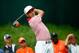 LOUISVILLE, KY - AUGUST 08: Rickie Fowler of the United States hits his tee shot on the 16th hole during the second round of the 96th PGA Championship at Valhalla Golf Club on August 8, 2014 in Louisville, Kentucky. (Photo by Sam Greenwood/Getty Images)
