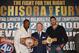 LONDON, ENGLAND - MARCH 17: Dereck Chisora (left) and Tyson Fury (right) pose with promoter Frank Warren (centre) during a press conference to announce a final eliminator for the WBO world heavyweight chamoionship between Dereck Chisora and Tyson Fury at the Landmark Hotel on March 17, 2014 in London, England. (Photo by Andrew Redington/Getty Images)