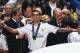 LISBON, PORTUGAL - MAY 24: Angel Di Maria of Real Madrid celebrates victory after the UEFA Champions League Final between Real Madrid and Atletico de Madrid at Estadio da Luz on May 24, 2014 in Lisbon, Portugal. (Photo by Laurence Griffiths/Getty Images)