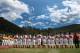 WILLIAMSPORT, PA - AUGUST 25: Members of the West team from Chula Vista, Ca and the Tokyo, Japan team line up before the start of the Little League World Series Championship game on August 25, 2013 in Williamsport, Pennsylvania. (Photo by Rob Carr/Getty Images)