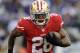 San Francisco 49ers running back Carlos Hyde rushes the ball in the first half of an NFL preseason football game against the Baltimore Ravens, Thursday, Aug. 7, 2014, in Baltimore. (AP Photo/Gail Burton)