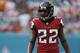 Atlanta Falcons cornerback Asante Samuel (22) stands on the field during the second half of an NFL football game against the Miami Dolphins, Sunday, Sept. 22, 2013, in Miami Gardens, Fla. (AP Photo/Lynne Sladky)