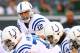 EAST RUTHERFORD, NJ - AUGUST 07: quarterback Andrew Luck #12 of the Indianapolis Colts warms up prior to a preseason game against the New York Jets at MetLife Stadium on August 7, 2014 in East Rutherford, New Jersey. (Photo by Elsa/Getty Images)