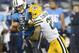 Green Bay Packers free safety Ha Ha Clinton-Dix (21) breaks up a pass intended for Tennessee Titans tight end Taylor Thompson (84) in the third quarter of a preseason NFL football game Saturday, Aug. 9, 2014, in Nashville, Tenn. (AP Photo/Mark Zaleski)