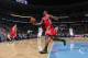 Houston Rockets forward Terrence Jones pulls in a loose ball against the Denver Nuggets in the third quarter of the Nuggets' 123-116 victory in an NBA basketball game in Denver on Wednesday, April 9, 2014. (AP Photo/David Zalubowski)