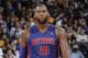 OAKLAND, CA - NOVEMBER 12: Greg Monroe #10 of the Detroit Pistons in a game against the Golden State Warriors on November 12, 2013 at Oracle Arena in Oakland, California. NOTE TO USER: User expressly acknowledges and agrees that, by downloading and or using this photograph, user is consenting to the terms and conditions of Getty Images License Agreement. Mandatory Copyright Notice: Copyright 2013 NBAE (Photo by Rocky Widner/NBAE via Getty Images)